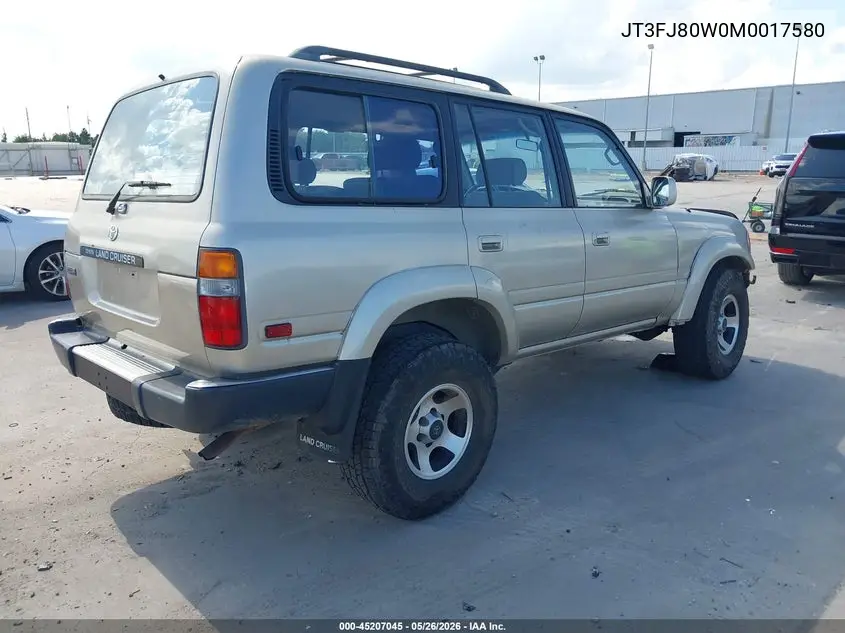 1991 Toyota Land Cruiser Fj80 VIN: JT3FJ80W0M0017580 Lot: 45207045