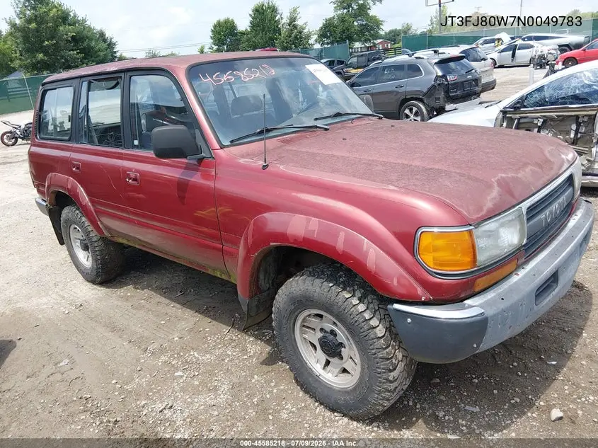 1992 Toyota Land Cruiser Fj80 VIN: JT3FJ80W7N0049783 Lot: 45585218