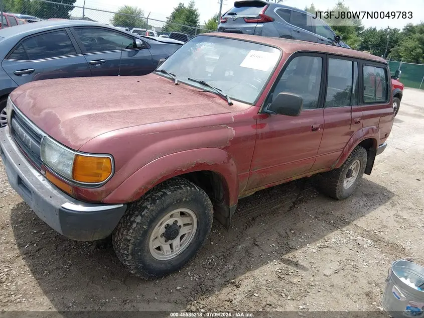 1992 Toyota Land Cruiser Fj80 VIN: JT3FJ80W7N0049783 Lot: 45585218