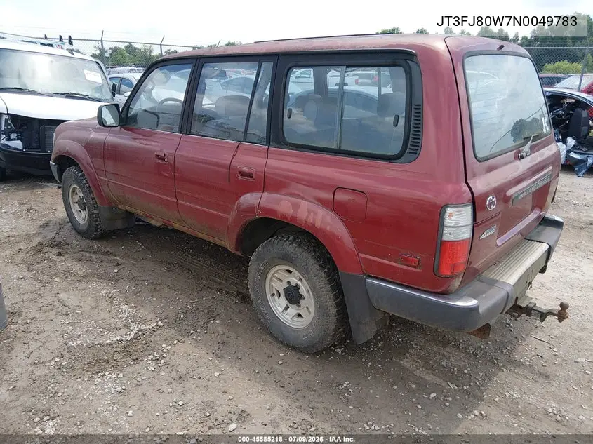 1992 Toyota Land Cruiser Fj80 VIN: JT3FJ80W7N0049783 Lot: 45585218