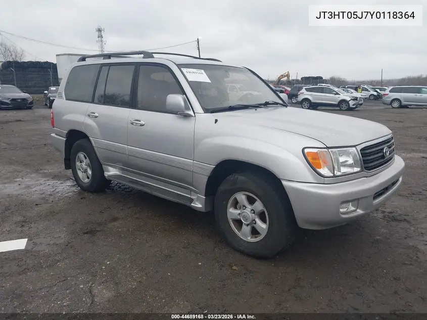 2000 Toyota Land Cruiser VIN: JT3HT05J7Y0118364 Lot: 44689168