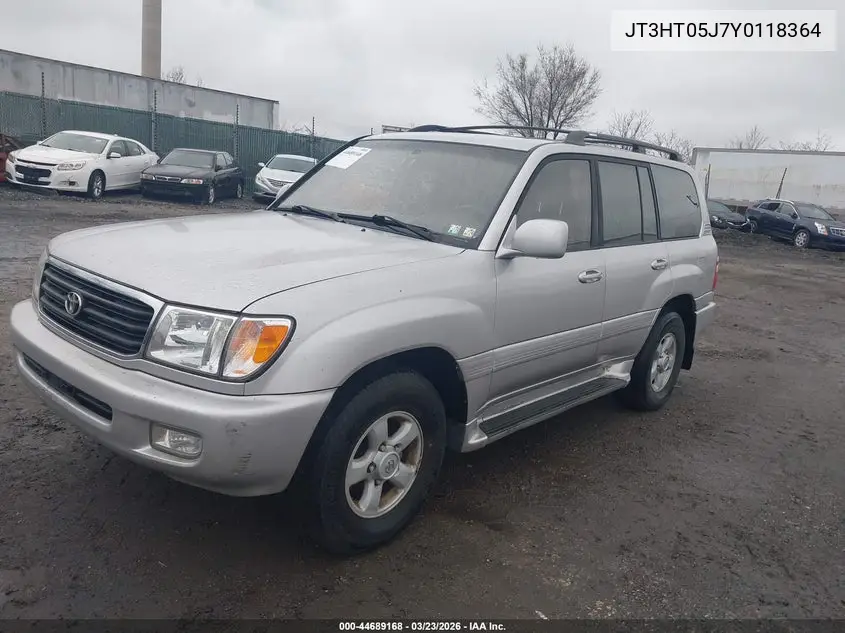 2000 Toyota Land Cruiser VIN: JT3HT05J7Y0118364 Lot: 44689168