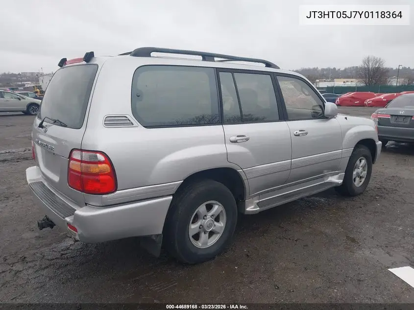 2000 Toyota Land Cruiser VIN: JT3HT05J7Y0118364 Lot: 44689168