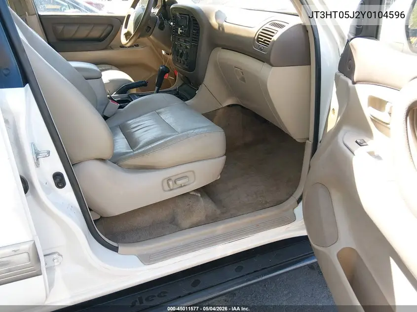 2000 Toyota Land Cruiser VIN: JT3HT05J2Y0104596 Lot: 45011577