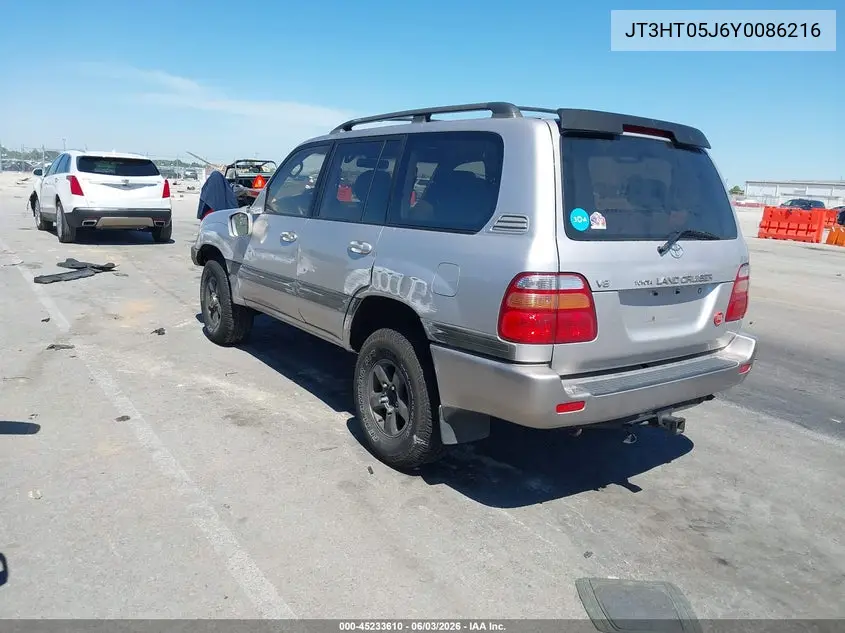 2000 Toyota Land Cruiser VIN: JT3HT05J6Y0086216 Lot: 45233610