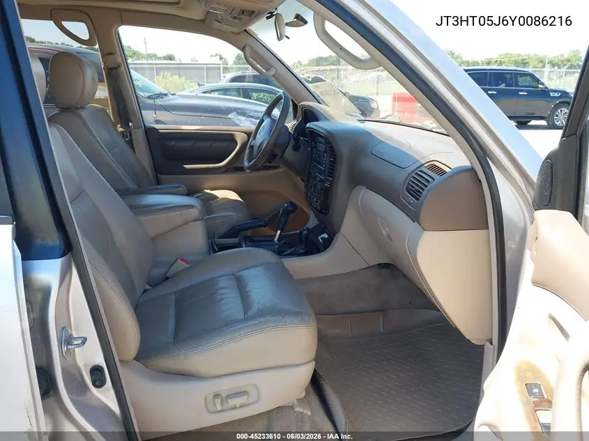 2000 Toyota Land Cruiser VIN: JT3HT05J6Y0086216 Lot: 45233610
