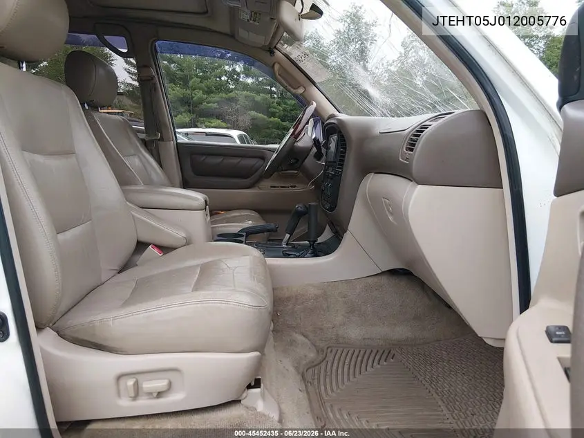 2001 Toyota Land Cruiser VIN: JTEHT05J012005776 Lot: 45452435