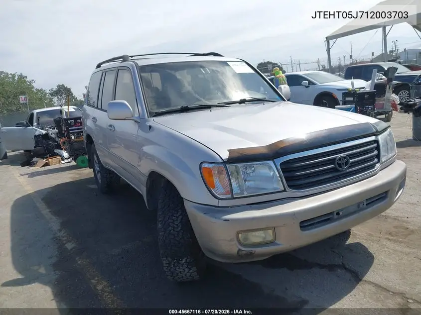2001 Toyota Land Cruiser VIN: JTEHT05J712003703 Lot: 45667116