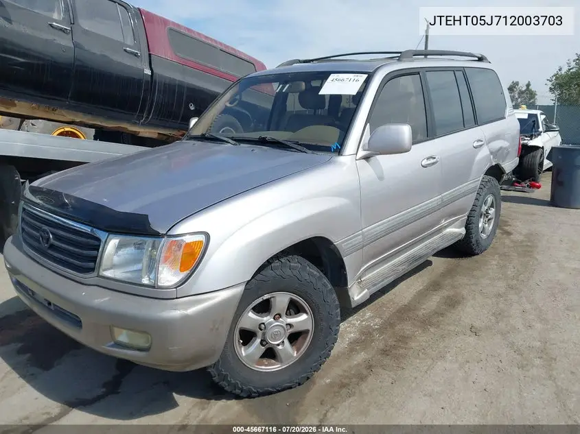 2001 Toyota Land Cruiser VIN: JTEHT05J712003703 Lot: 45667116