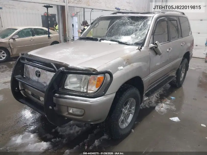 2002 Toyota Land Cruiser VIN: JTEHT05J822019815 Lot: 44248275