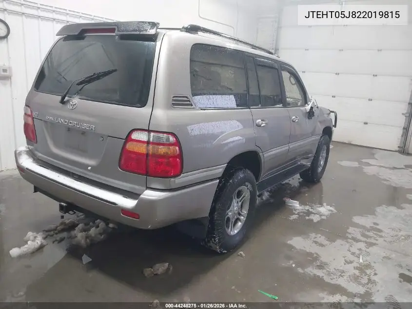 2002 Toyota Land Cruiser VIN: JTEHT05J822019815 Lot: 44248275