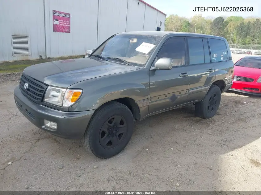 2002 Toyota Land Cruiser VIN: JTEHT05J622025368 Lot: 44711926