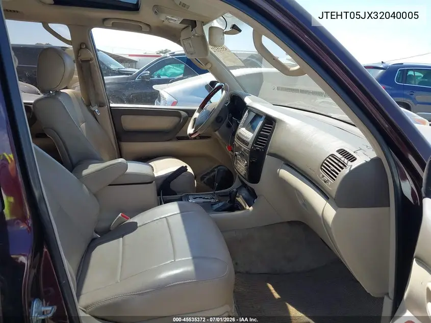 2003 Toyota Land Cruiser VIN: JTEHT05JX32040005 Lot: 45535372