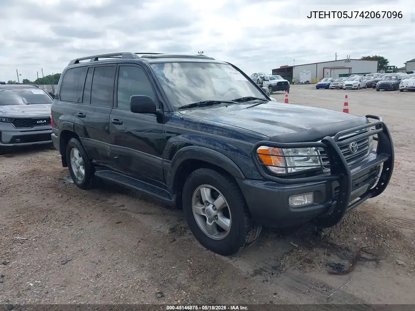2004 Toyota Land Cruiser VIN: JTEHT05J742067096 Lot: 45146875