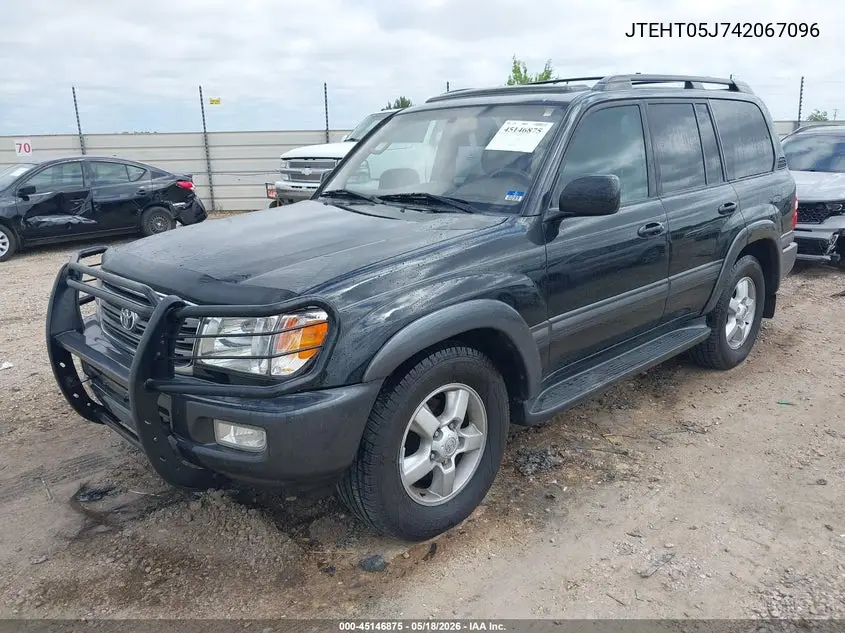 2004 Toyota Land Cruiser VIN: JTEHT05J742067096 Lot: 45146875