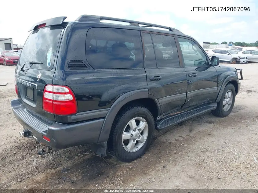2004 Toyota Land Cruiser VIN: JTEHT05J742067096 Lot: 45146875