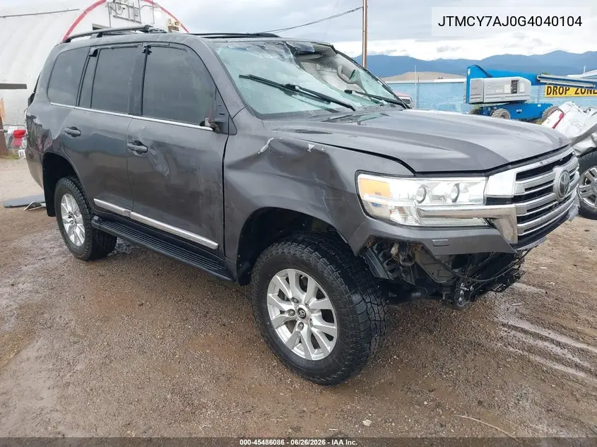 2016 Toyota Land Cruiser V8 VIN: JTMCY7AJ0G4040104 Lot: 45486086
