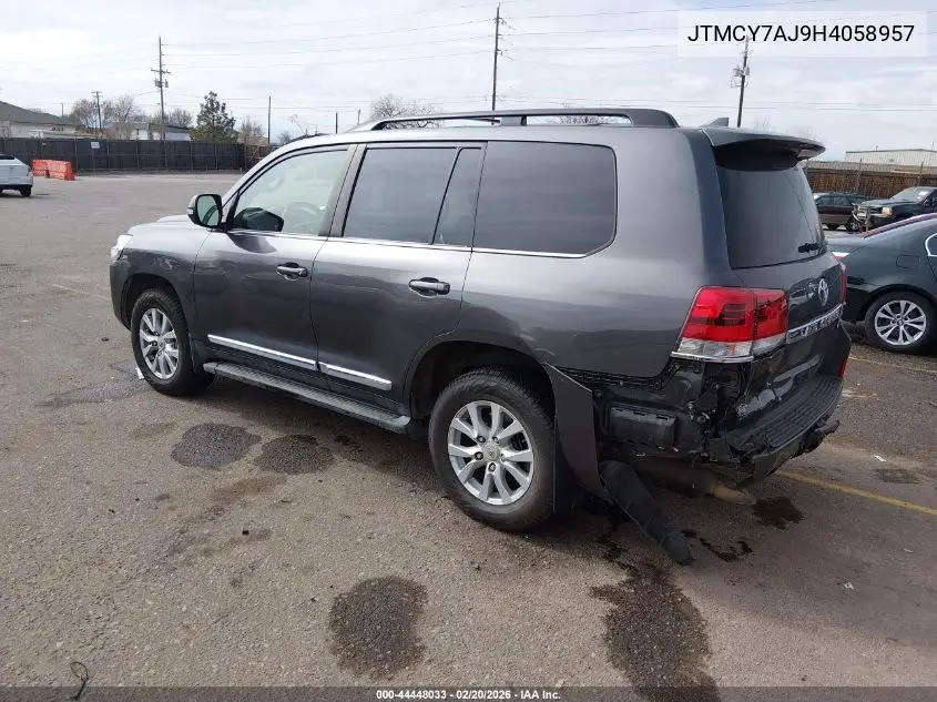 2017 Toyota Land Cruiser V8 VIN: JTMCY7AJ9H4058957 Lot: 44448033