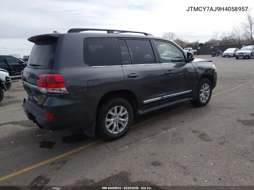 2017 Toyota Land Cruiser V8 VIN: JTMCY7AJ9H4058957 Lot: 44448033