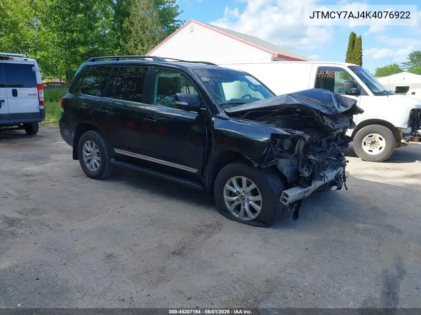 2019 Toyota Land Cruiser V8 VIN: JTMCY7AJ4K4076922 Lot: 45207194