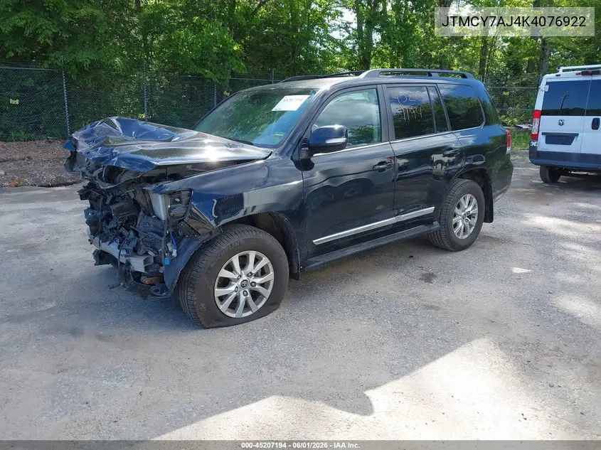 2019 Toyota Land Cruiser V8 VIN: JTMCY7AJ4K4076922 Lot: 45207194