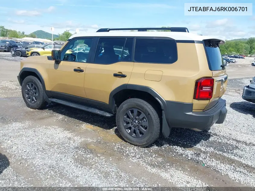 2024 Toyota Land Cruiser VIN: JTEABFAJ6RK006701 Lot: 44979294