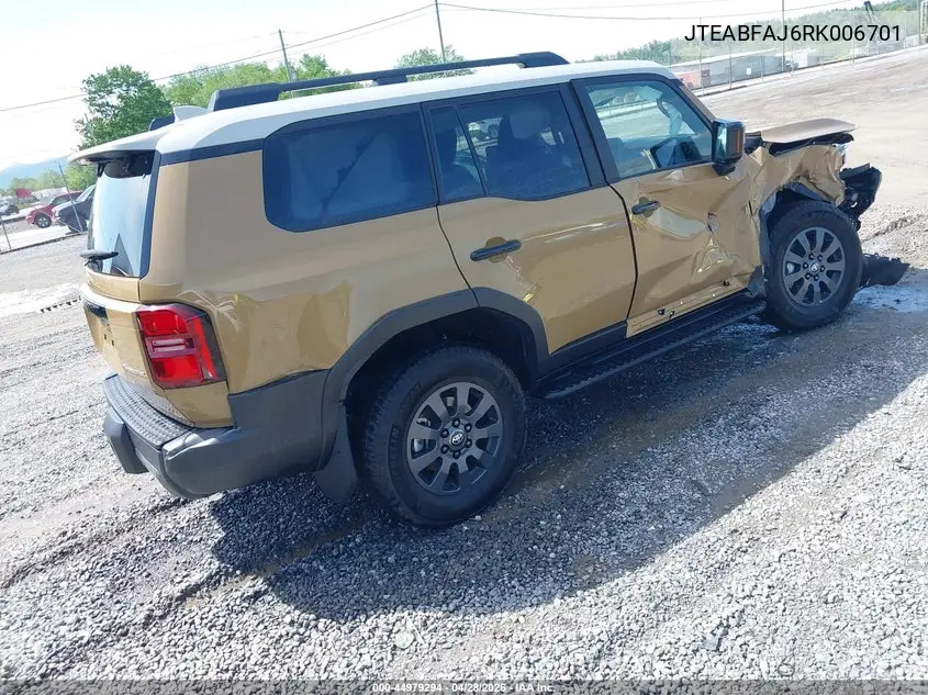 2024 Toyota Land Cruiser VIN: JTEABFAJ6RK006701 Lot: 44979294