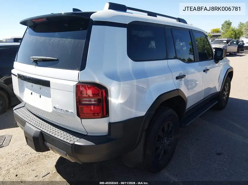 2024 Toyota Land Cruiser Base VIN: JTEABFAJ8RK006781 Lot: 45355343