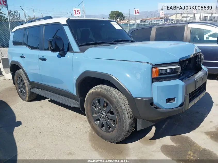 2024 Toyota Land Cruiser VIN: JTEABFAJ0RK005639 Lot: 45397653