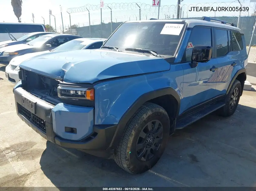 2024 Toyota Land Cruiser VIN: JTEABFAJ0RK005639 Lot: 45397653