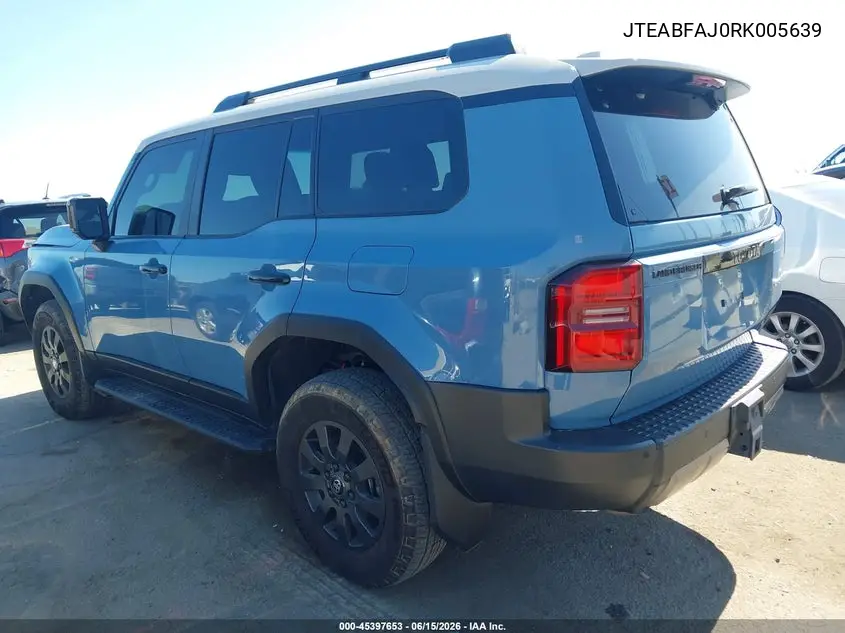 2024 Toyota Land Cruiser VIN: JTEABFAJ0RK005639 Lot: 45397653