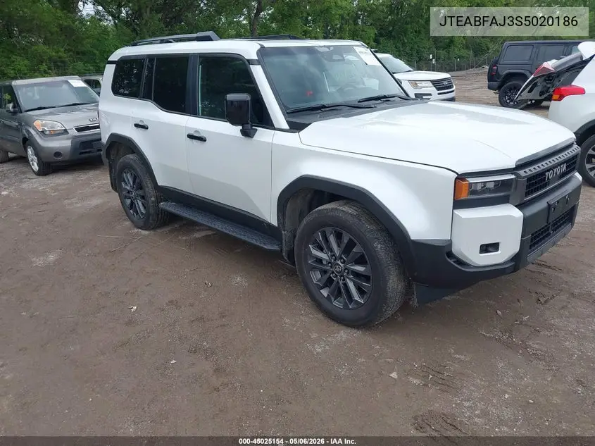 2025 Toyota Land Cruiser VIN: JTEABFAJ3S5020186 Lot: 45025154