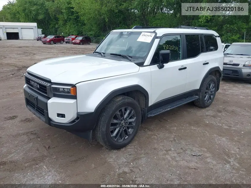 2025 Toyota Land Cruiser VIN: JTEABFAJ3S5020186 Lot: 45025154