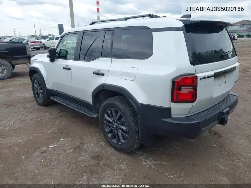 2025 Toyota Land Cruiser VIN: JTEABFAJ3S5020186 Lot: 45025154
