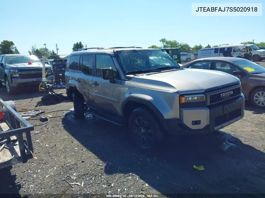 2025 Toyota Land Cruiser VIN: JTEABFAJ7S5020918 Lot: 45093740