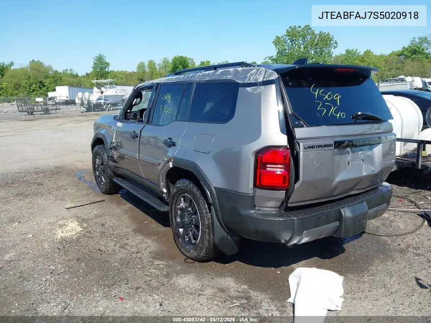 2025 Toyota Land Cruiser VIN: JTEABFAJ7S5020918 Lot: 45093740