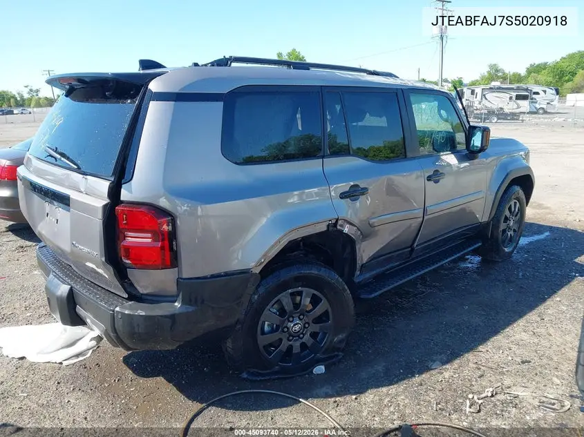 2025 Toyota Land Cruiser VIN: JTEABFAJ7S5020918 Lot: 45093740