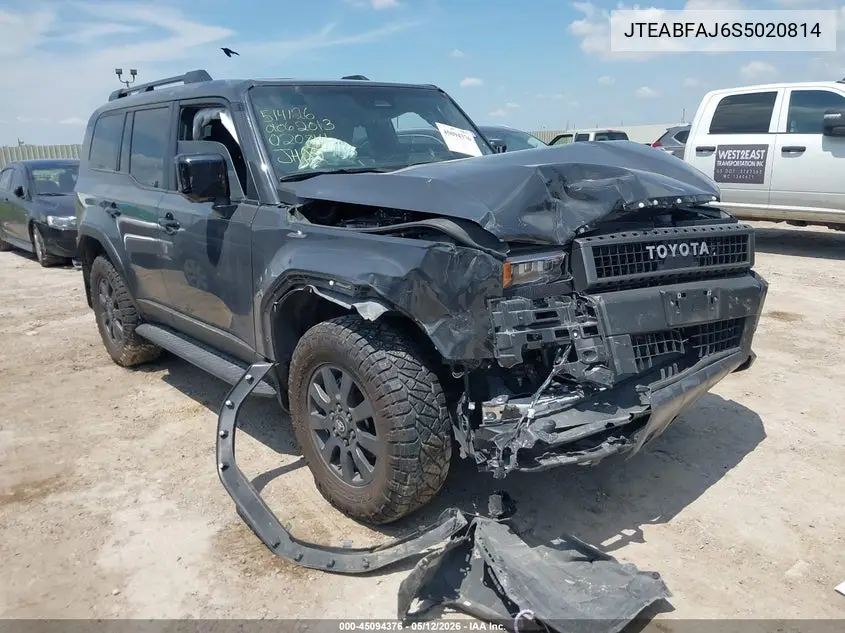2025 Toyota Land Cruiser VIN: JTEABFAJ6S5020814 Lot: 45094376