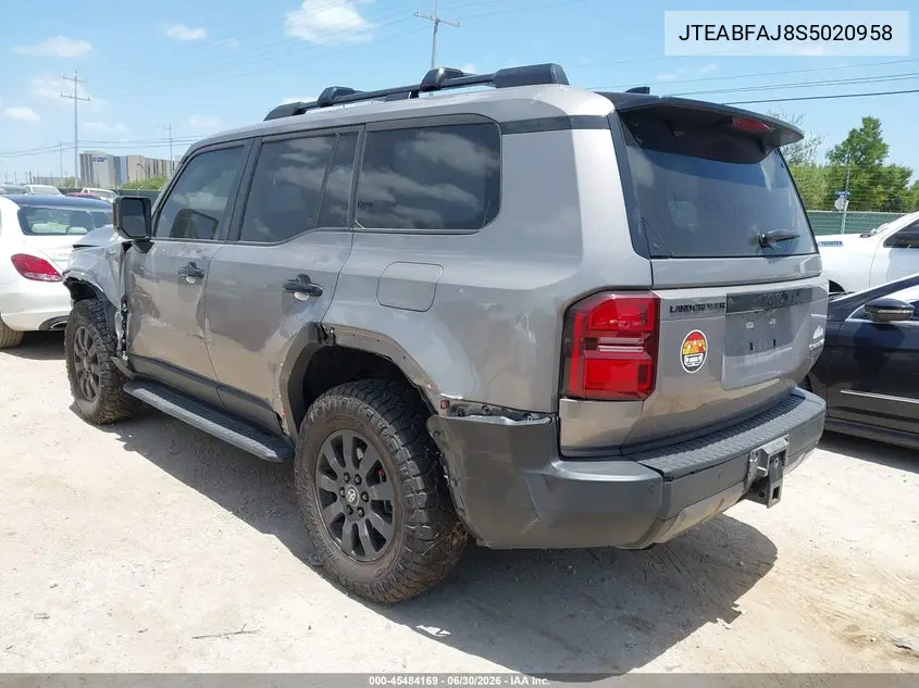 2025 Toyota Land Cruiser VIN: JTEABFAJ8S5020958 Lot: 45484169
