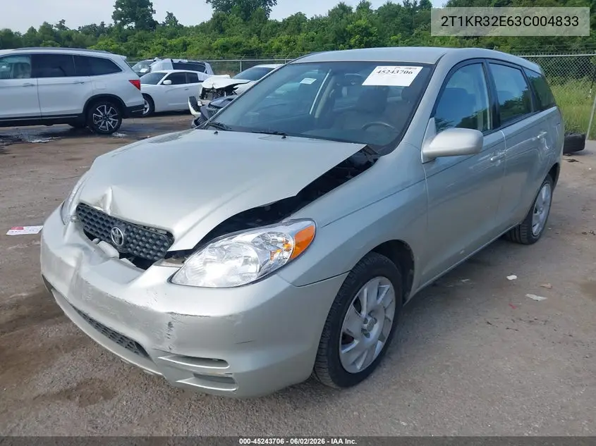 2003 Toyota Matrix Xr VIN: 2T1KR32E63C004833 Lot: 45243706