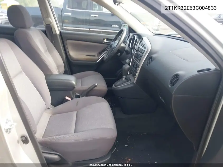 2003 Toyota Matrix Xr VIN: 2T1KR32E63C004833 Lot: 45243706