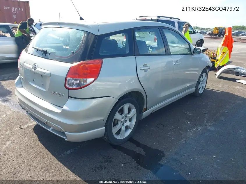 2003 Toyota Matrix Xr VIN: 2T1KR32E43CO47972 Lot: 45264742