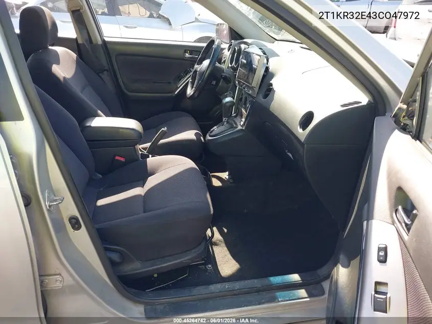 2003 Toyota Matrix Xr VIN: 2T1KR32E43CO47972 Lot: 45264742