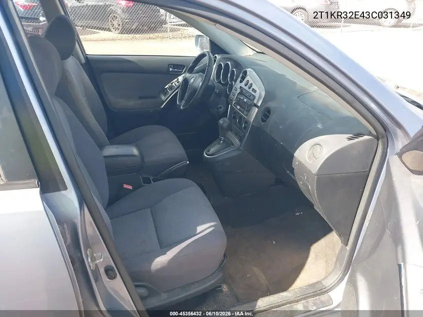 2003 Toyota Matrix Xr VIN: 2T1KR32E43C031349 Lot: 45356432