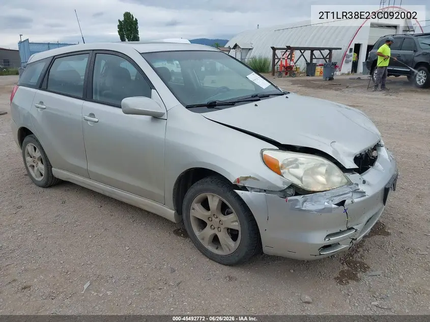 2003 Toyota Matrix Xr VIN: 2T1LR38E23C092002 Lot: 45492772