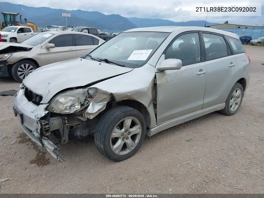 2003 Toyota Matrix Xr VIN: 2T1LR38E23C092002 Lot: 45492772