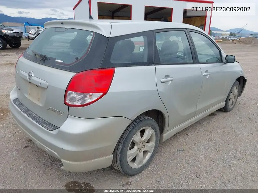 2003 Toyota Matrix Xr VIN: 2T1LR38E23C092002 Lot: 45492772