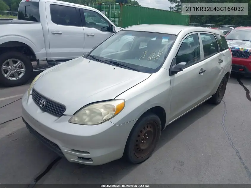 2003 Toyota Matrix Standard VIN: 2T1KR32E43C164032 Lot: 45509759