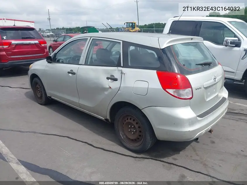 2003 Toyota Matrix Standard VIN: 2T1KR32E43C164032 Lot: 45509759