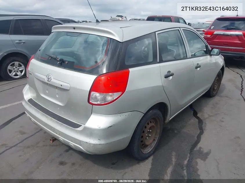 2003 Toyota Matrix Standard VIN: 2T1KR32E43C164032 Lot: 45509759